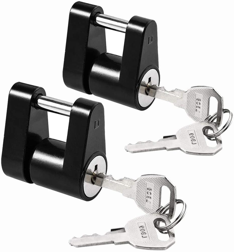 1pc/2pcs Auto Black Trailer Hitch Coupler Lock Dia 1/4 Inch 3/4 Inch Span For Tow Boat Rv Truck Car Coupler: white