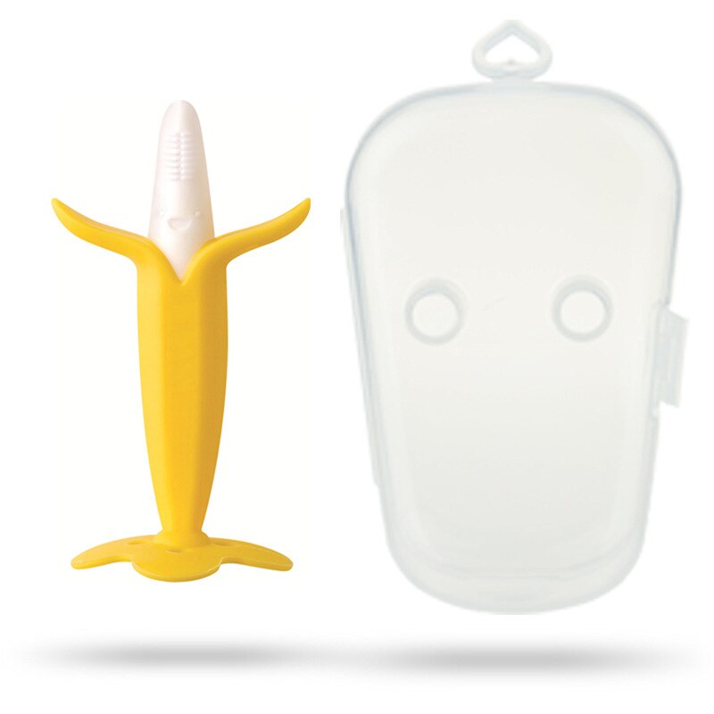 Banana Toothbrush Sucker Base Toothbrush Baby Silicone Soft Floss Molar Toothbrush Infant Bite Brush: Default Title