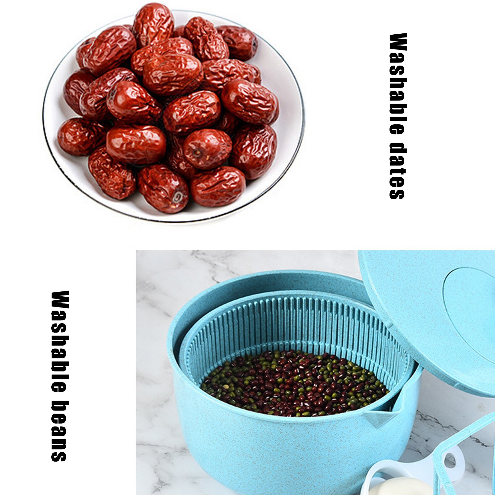 Vegetable and Salad Spinner Multifunction Fruit Salad Blender Rice Washer Egg Beater TSH Shop