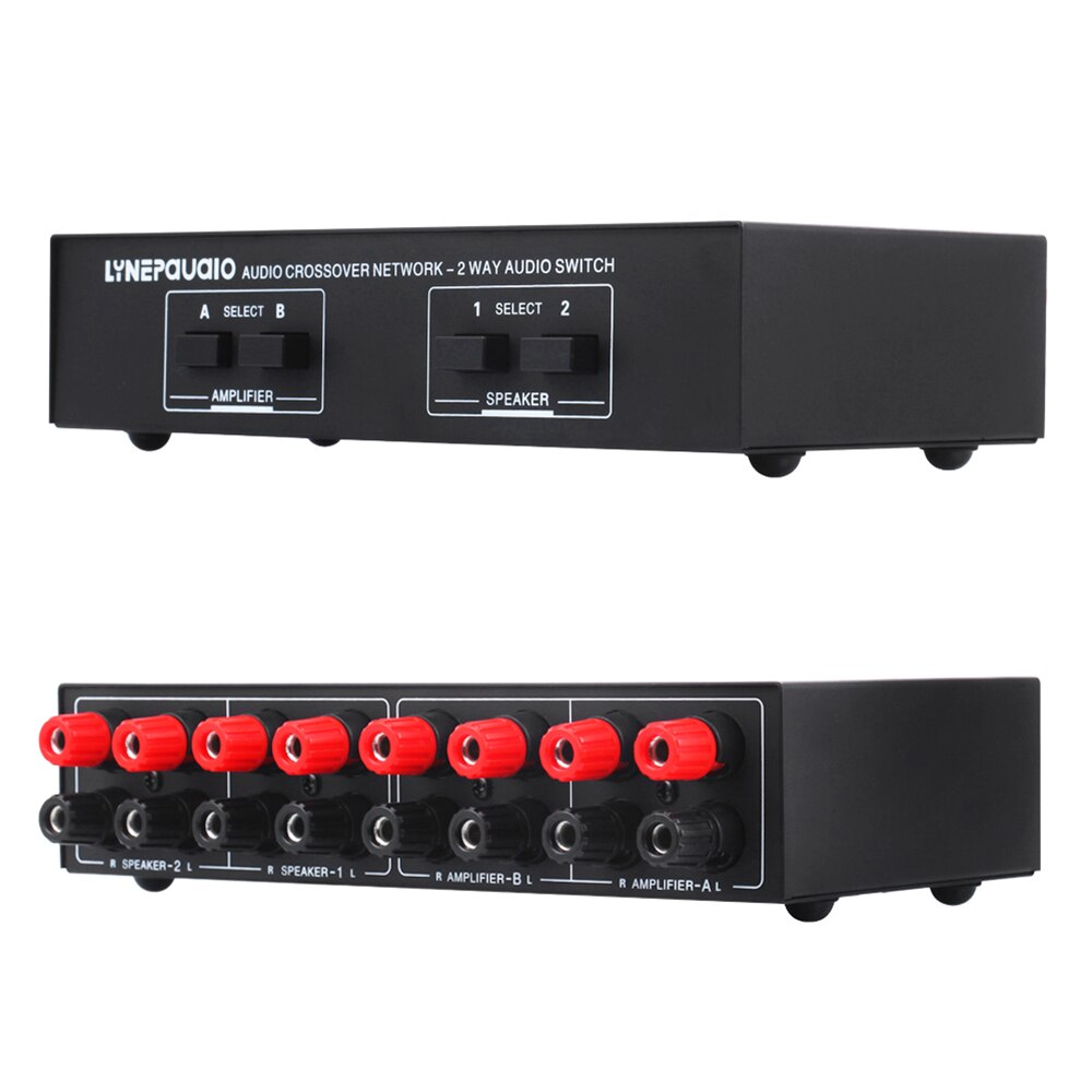 LINEPAUDIO 2 In 2 Out Speaker Selector Switch Audio Signal Switcher Power Amplifier Audio Receiver Splitter Box