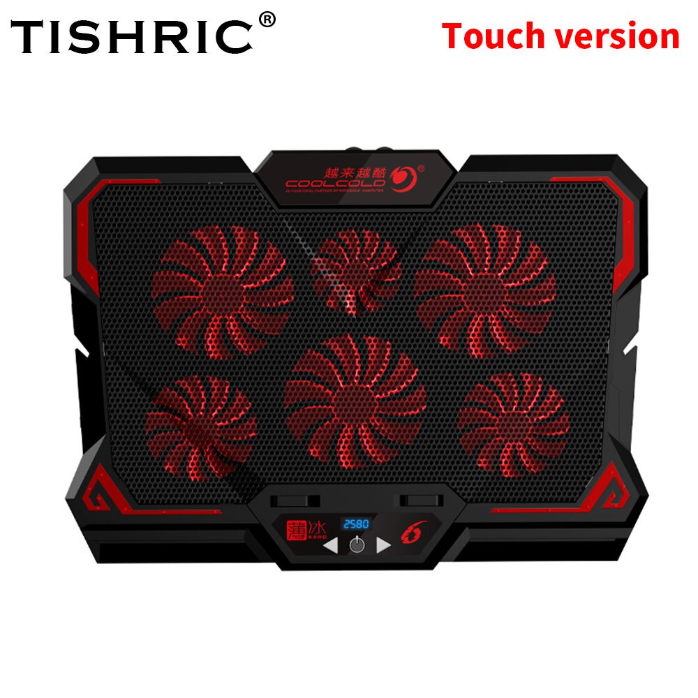TISHRIC Gaming Laptop Kühler Basis Notebook Fan Stand Kühler Stille Kühlung 6 Fan 2 USB Port Laptop Zubehör: Silber