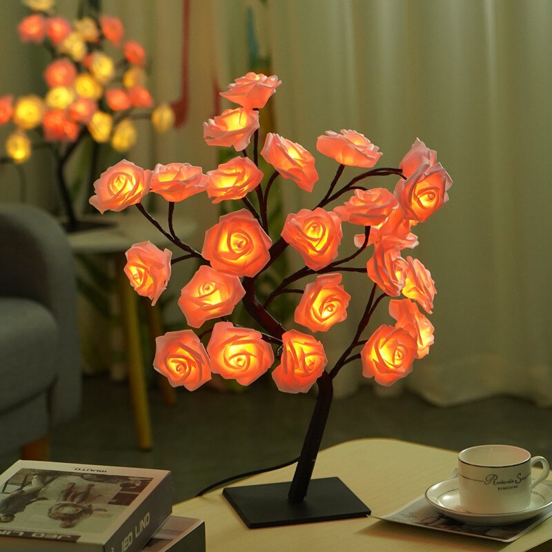 LED Night Light Rose Flower Tree Lamp For Home Decoration Flower Lighting Party Wedding Decoration USB Powered: 2