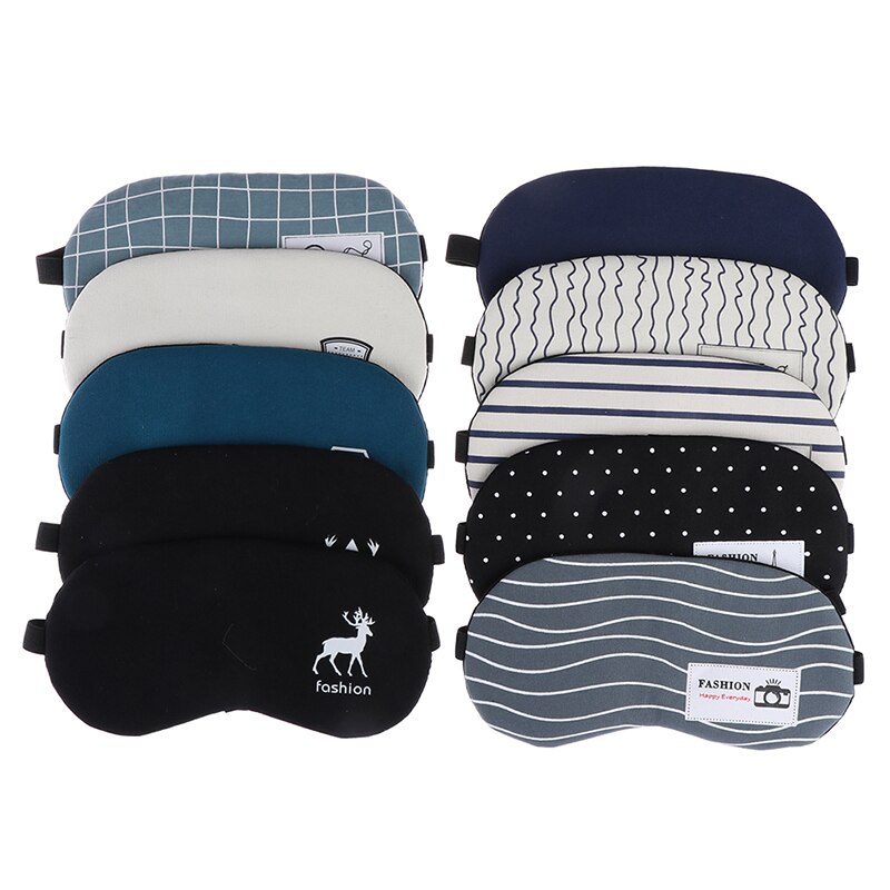 Zachte Eye Slaapmasker Mode Gestreepte Katoenen Eye Cover Reizen Ontspannen Slapen Aid Blindfold Cartoon Slaapmasker 3D Eyepatch