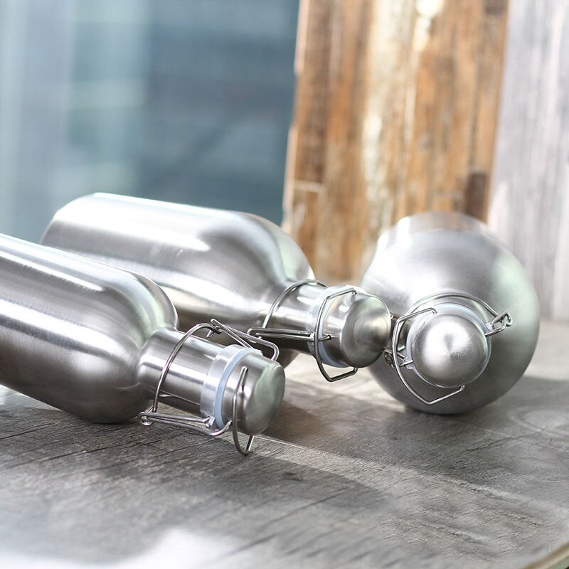 32Oz/64Oz Roestvrijstalen Homebrew Bier Growler Draagbare Bier Vat Veilige Swing Top Deksel Ambachtelijke Bier Fles