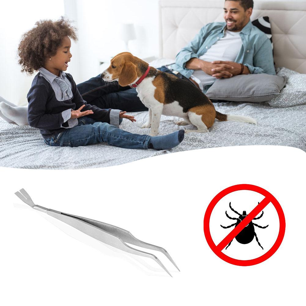 2 In 1 Stainless Steel Tick Tweezers Quick Tick Removal Tool For Cat Dog People Pet Supplies Dog Tick Removal