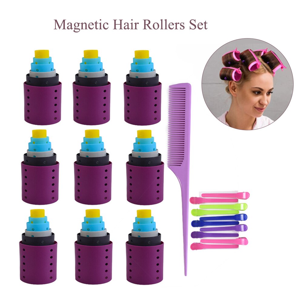 Magnetic Hair Rollers Set Hair Curler Rollers Wave Formers Hair Flexi Rods Magical Curler Hair Curls Long Hair Women Hair Tool