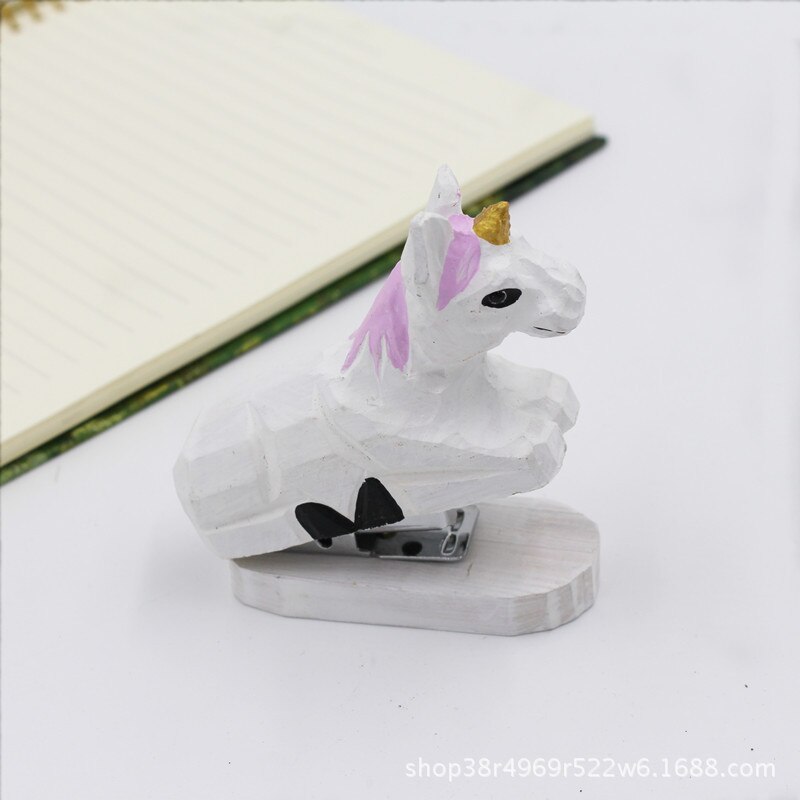 Handicraft Wooden Animal Stapler Office Supplies Wooden Stationery Stapler School Business Office: 13