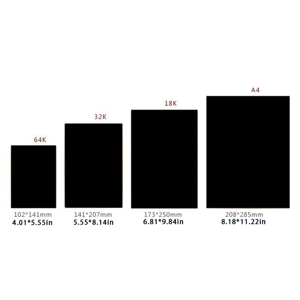 Pure Color Kraft Paper Sketchbook Schoolchildren Stationery Glue Up Draft Notebook Thick Notepad Sketchbook: A4 / Black