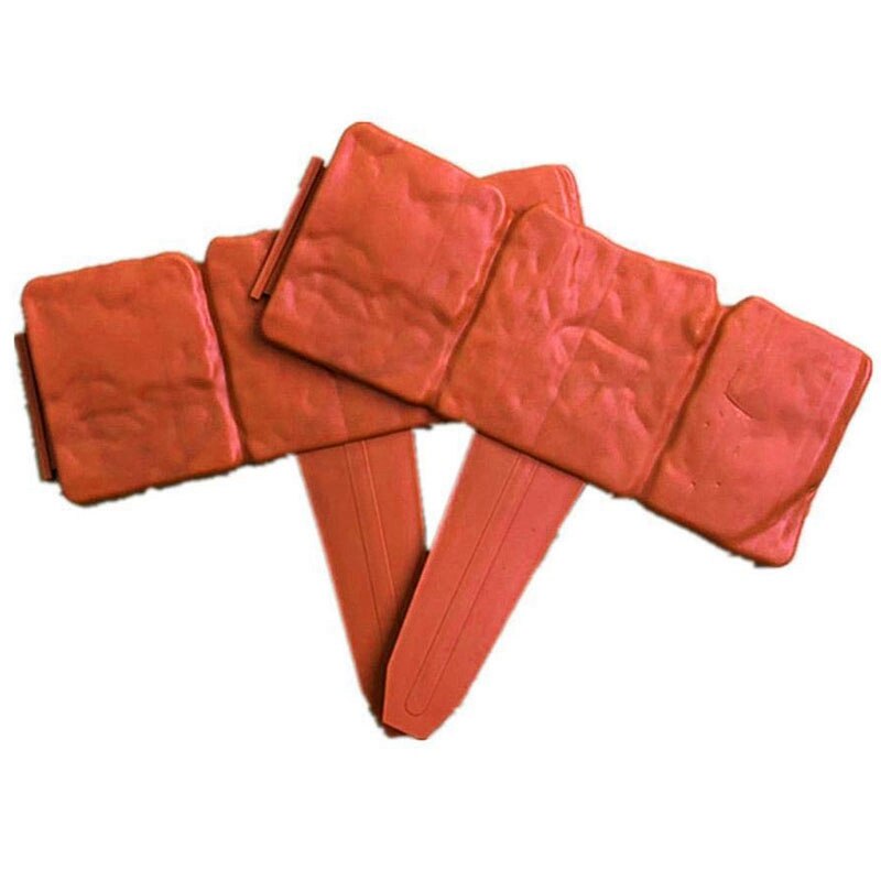 CSS 10Pc Orange Red Garden Fence Edging Cobbled Stone Effect PP Lawn Edging Plant Border Decorations Flower Bed Border
