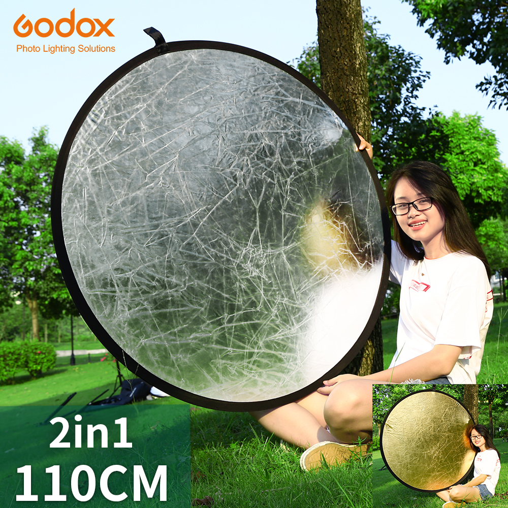 Godox 60X90Cm 80Cm 110Cm 100X150Cm 150X200Cm 2 In 1 inklapbare Licht Ronde Fotografie Reflector Voor Studio Multi Photo Disc: 110cm