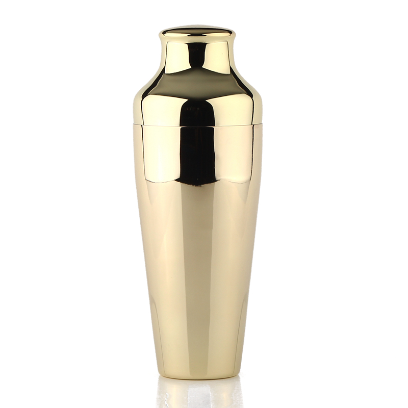 Premium parisisk cocktailshaker, kobber / guld / sort / bronze & spejlfinish shaker , 18-8 barware / værktøj i rustfrit stål: Gylden finish
