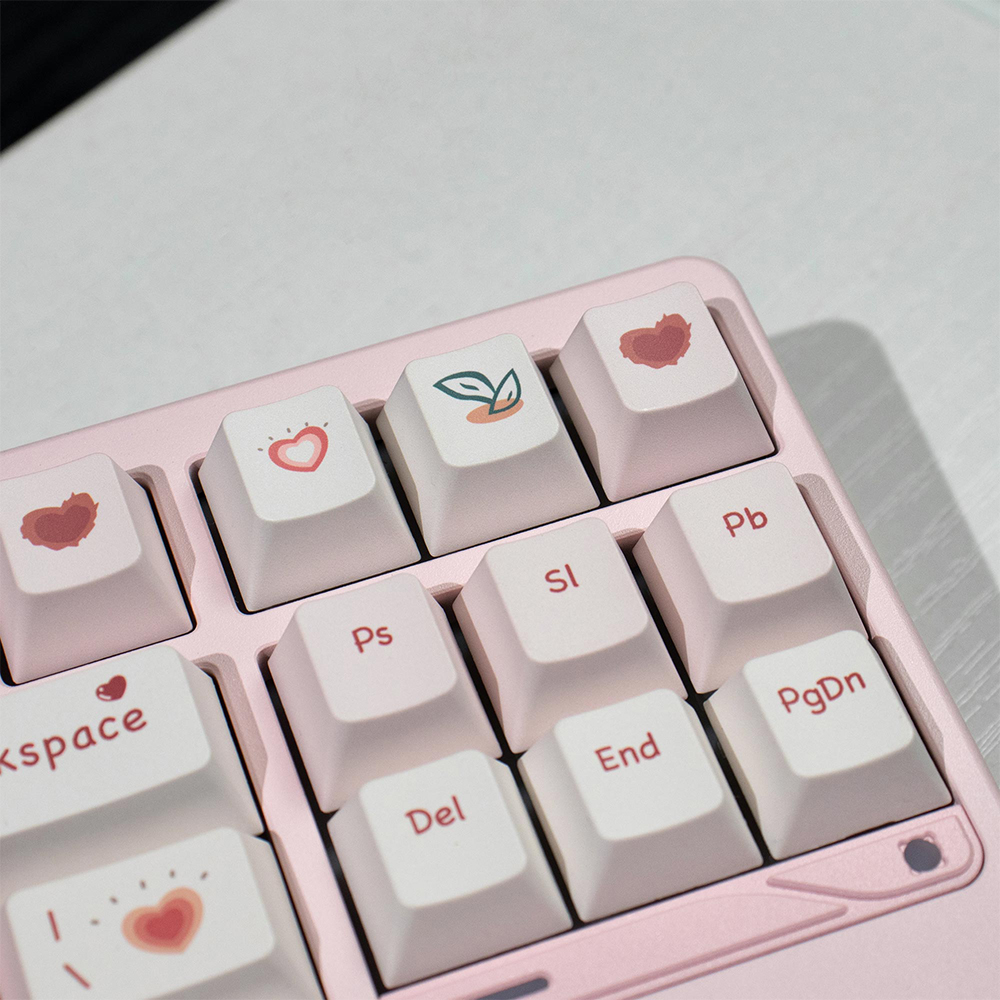 Liebe Herz Tastenkappen, niedliche Tastenkappen, Kirschprofil, Farbsublimation, PBT-Tastenkappen für MX Schalter, mechanisches Tastatur-einstellen