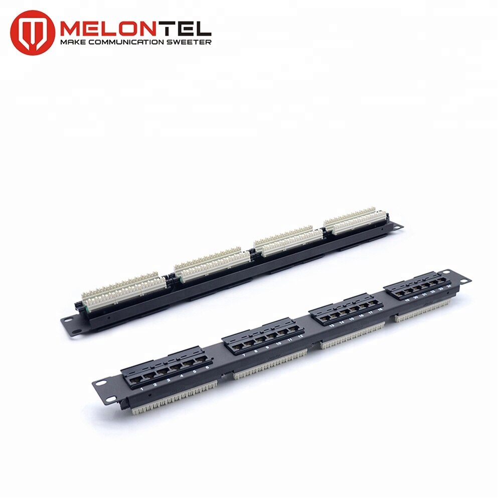 MT-4007-24 19 Inch 1U 24 Port Dual IDC Amp Type Cat.5e Cat.6 Patch Panel With Dual IDC