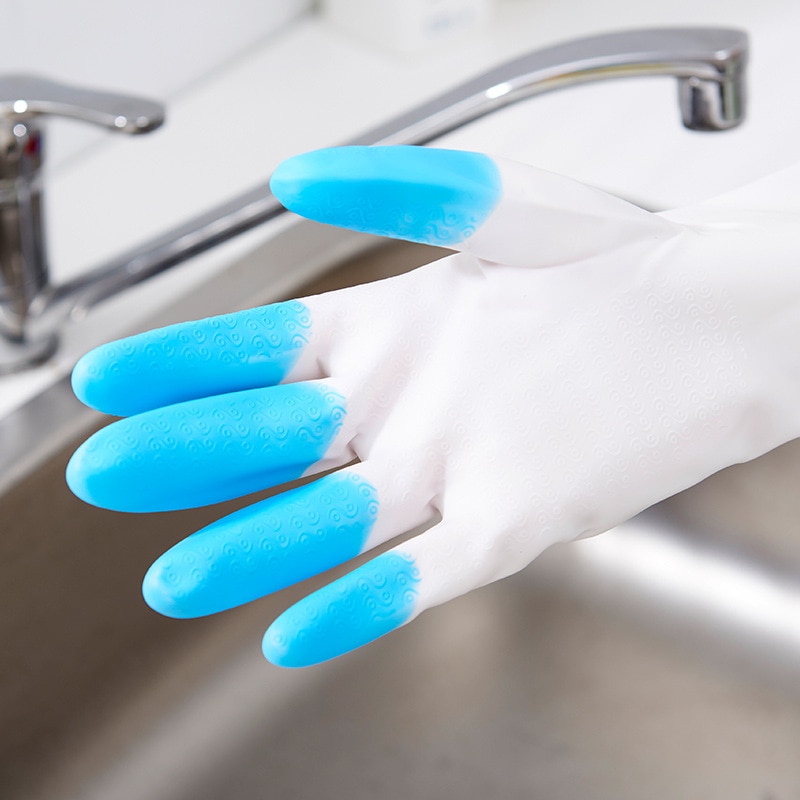 Afwassen Handschoenen Vingertoppen Schoon Waterdichte Wasserij Kleren Huishouden Pvc Plastic Latex Handschoenen Wit Verblinden Vingers