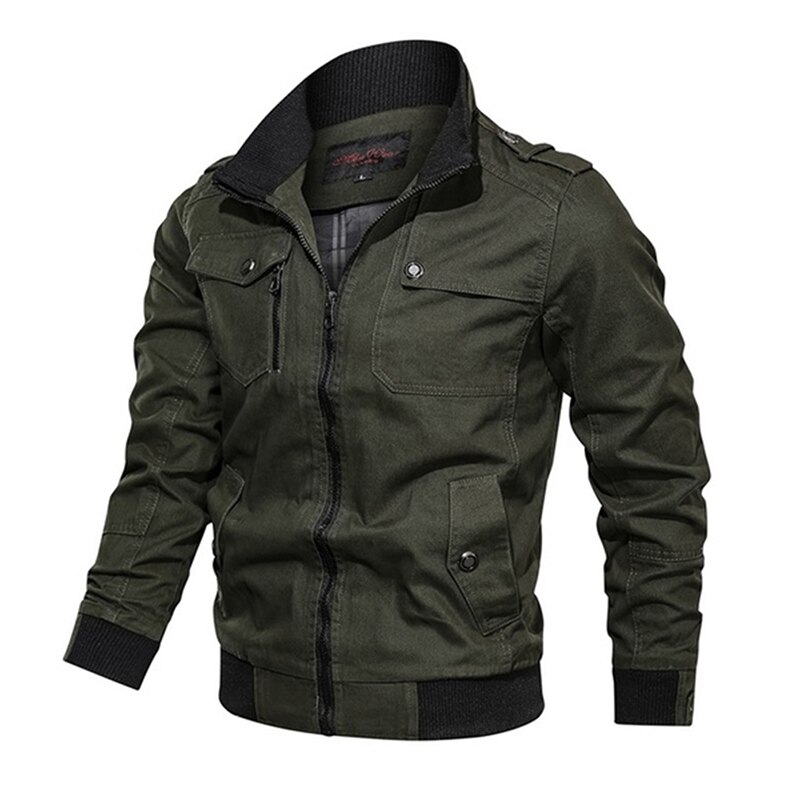 Chaqueta de béisbol coreana para hombre, abrigos ajustados, cazadora informal para hombre, prendas de vestir soporte de rompevientos con cuello: green / XXL