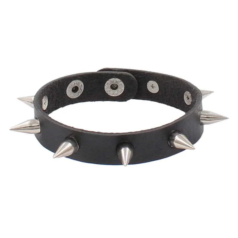 cuadrado redondo de cuero PU gótico esqueleto cráneo Punk remache estrella pulsera cadenas Retro brazalete pulsera joyería de navidad: Chapado en zinc azul