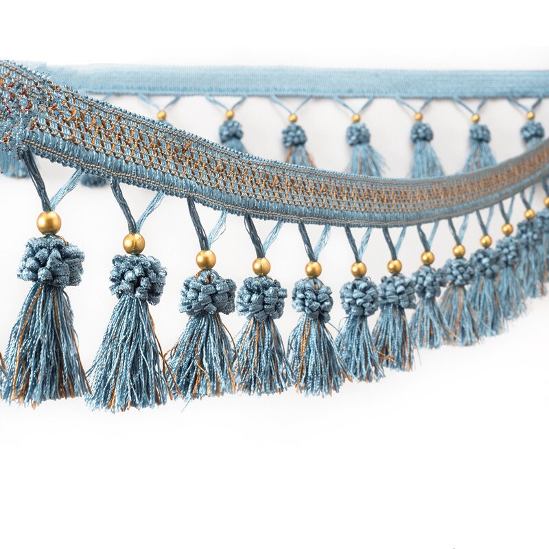 Rideau à franges avec des perles en cuivre en métal de 1M, bricolage soi-même, pour robe latine, rideau de vêtement, accessoires de couture décoratifs, ruban d'habillage