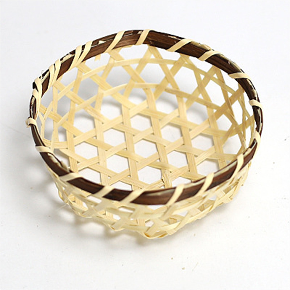 Mini mir de Rangement en Bambou Durable, Disque Tissé à la Main, Gain de Place, Accessoires Ménagers, Plateau de Fruits Frais, Petite Pelle à Poussière