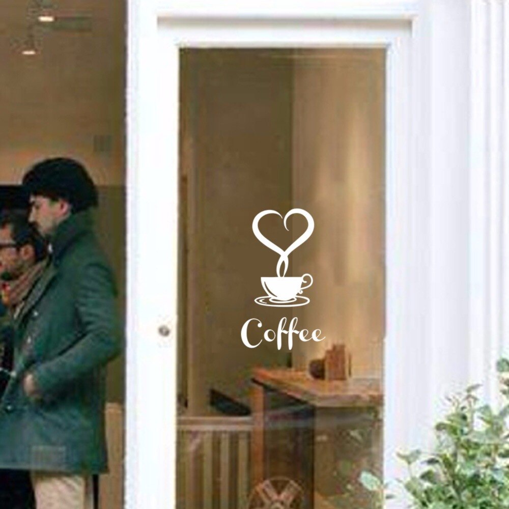 Pattern Caffee Mug Wall Stickers Cafe Shop Cup Decor Kitchen Restaurant Pub Decorative Vinyl Decal Mural Wall Sticker