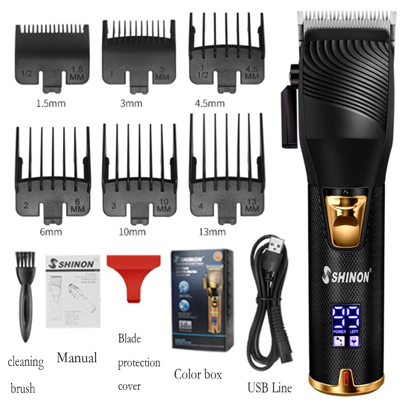 adjustable rechargeable LCD display cordless barber shop 10W hair clipper electric hair cutting machine cutter