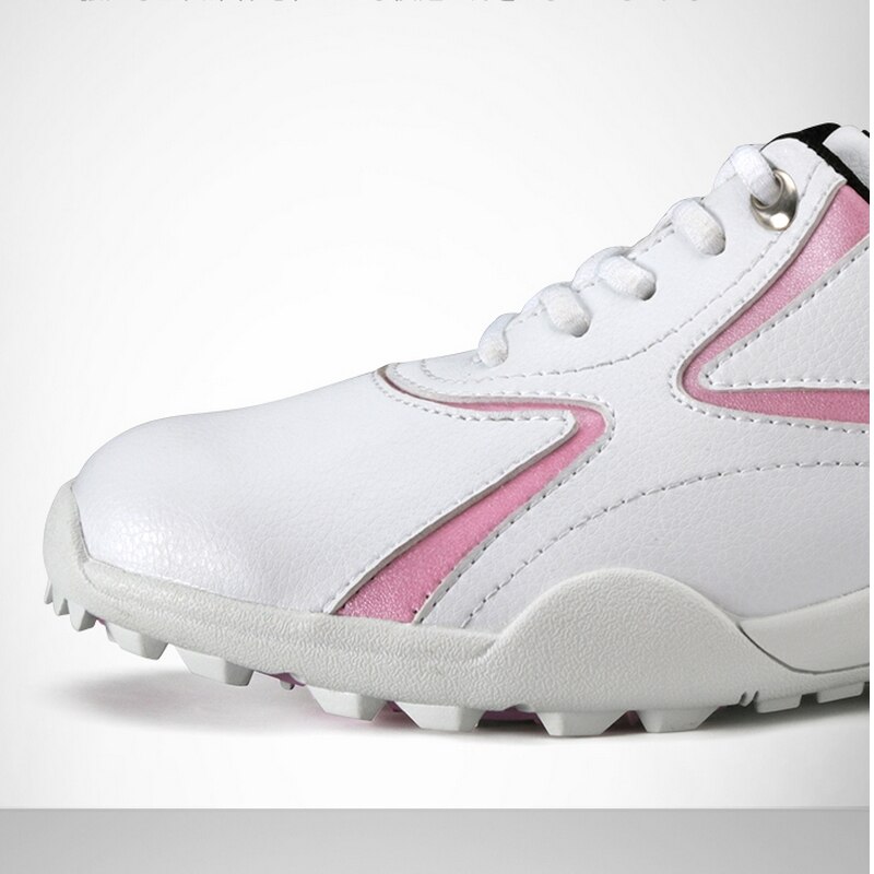 Womens Ademende Lederen Golf Schoenen Dames Outdoor Sport Lace Up Sneakers Anti-Slip Licht Goede Grip Comfortabele Sneakers # b1339