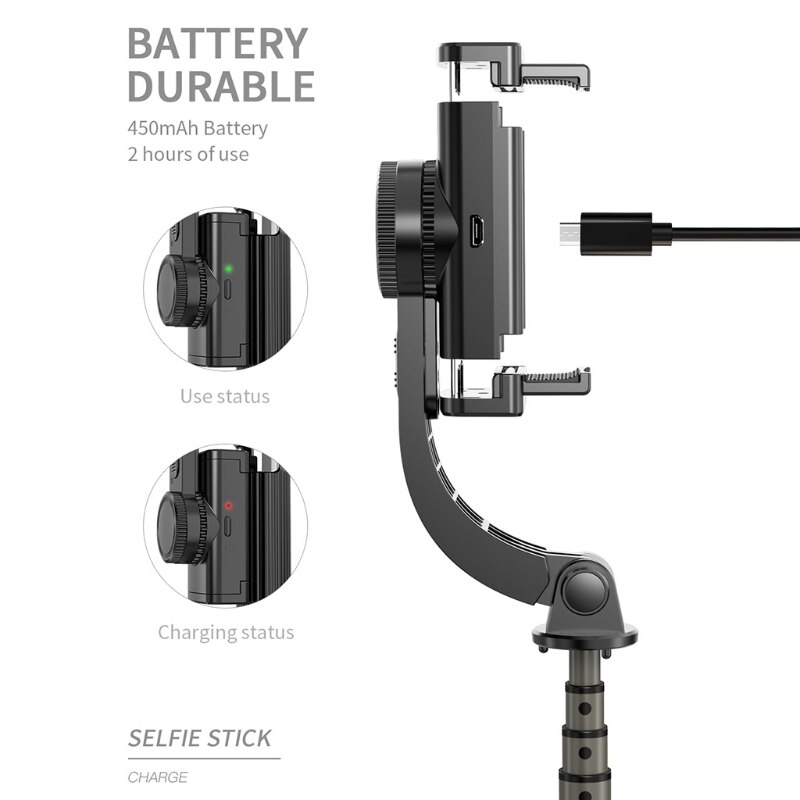 Gimbal Selfie Stick - L08 - Bluetooth Remote - Foldable - for Smartphones