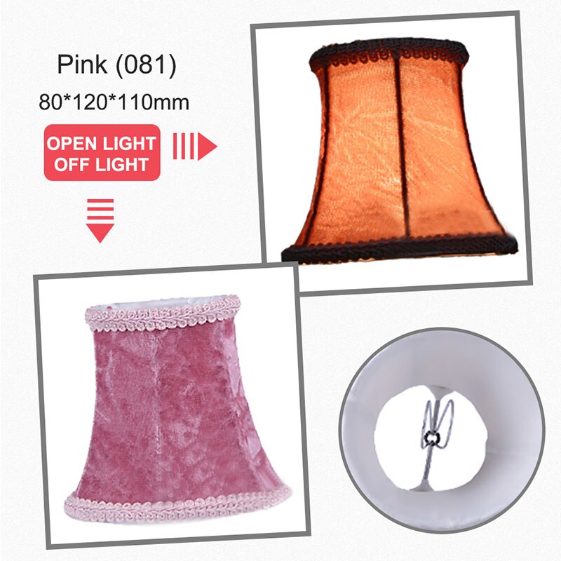 Art déco Lint abat-jour Style nordique lampe couverture pour E14 cristal lustre bougie lampe abat-jour pour chambre salon: Pink