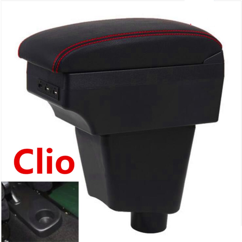 Pour Clio 4 accoudoir boîte magasin central boîte de contenu avec interface USB