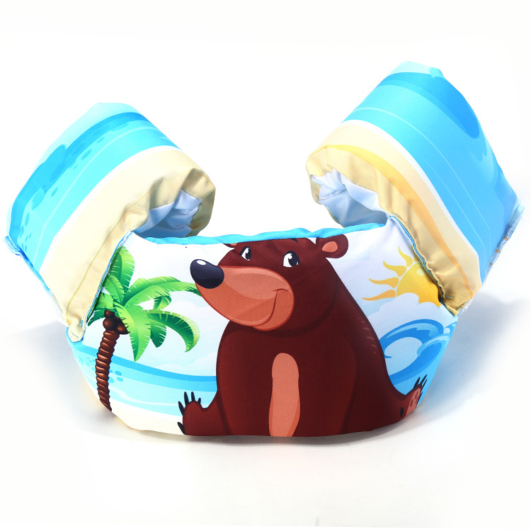 2-7Years Cute Cartoon Summer Toddler Life Jacket Kids Swim Vest Arm Bands Swimming Pool Wear Float Safe: Bear