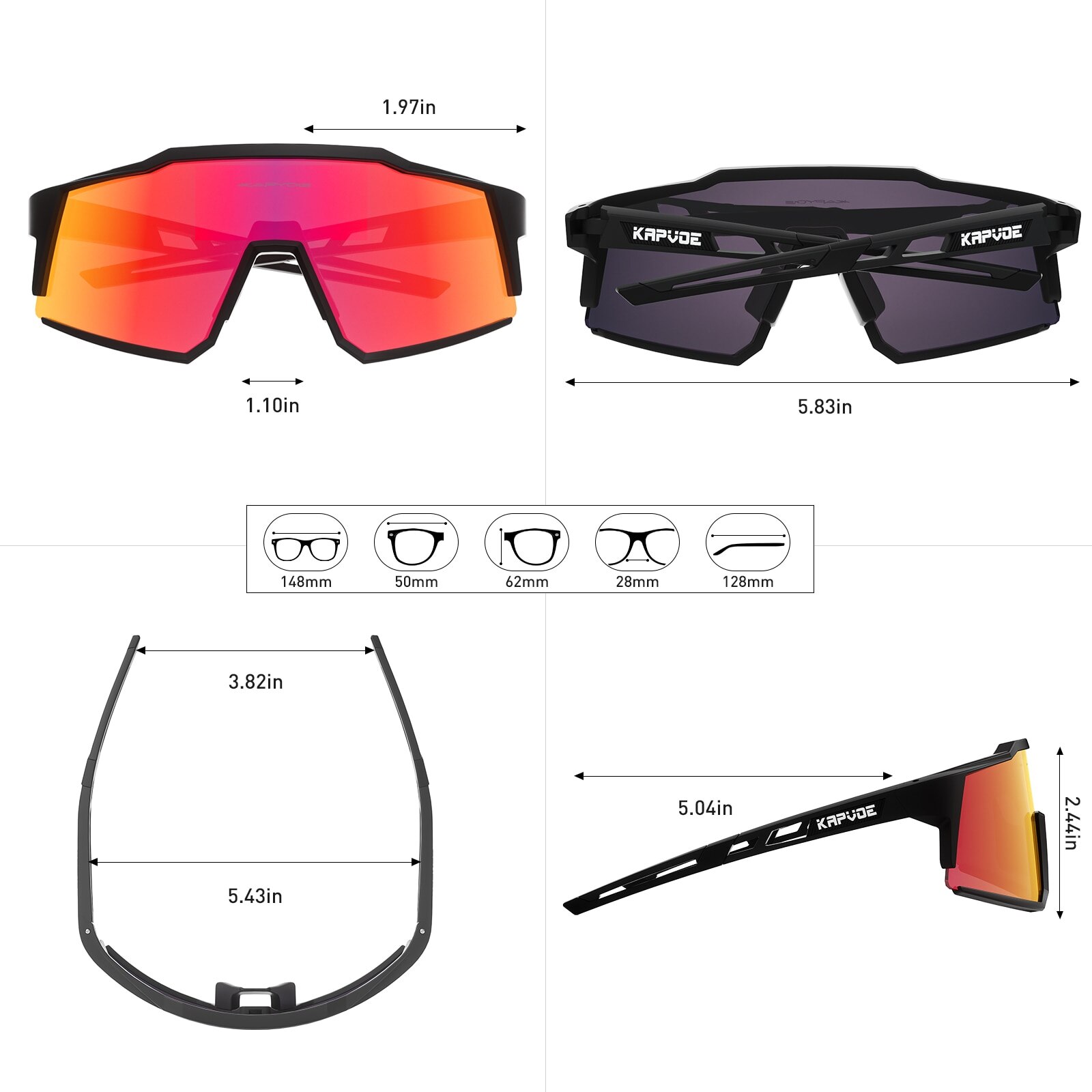 Kapvoe-Lunettes de soleil polarisées ultra légères pour le cyclisme, équipement de protection, VTT, vélo de route, sport, UV400