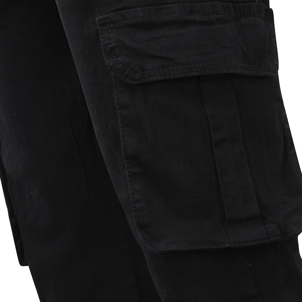 Men Jeans Black Cool Skinny Knee Hole Ripped Stretch Slim Elastic Denim Pants Casual Trousers Street Clothing#g36