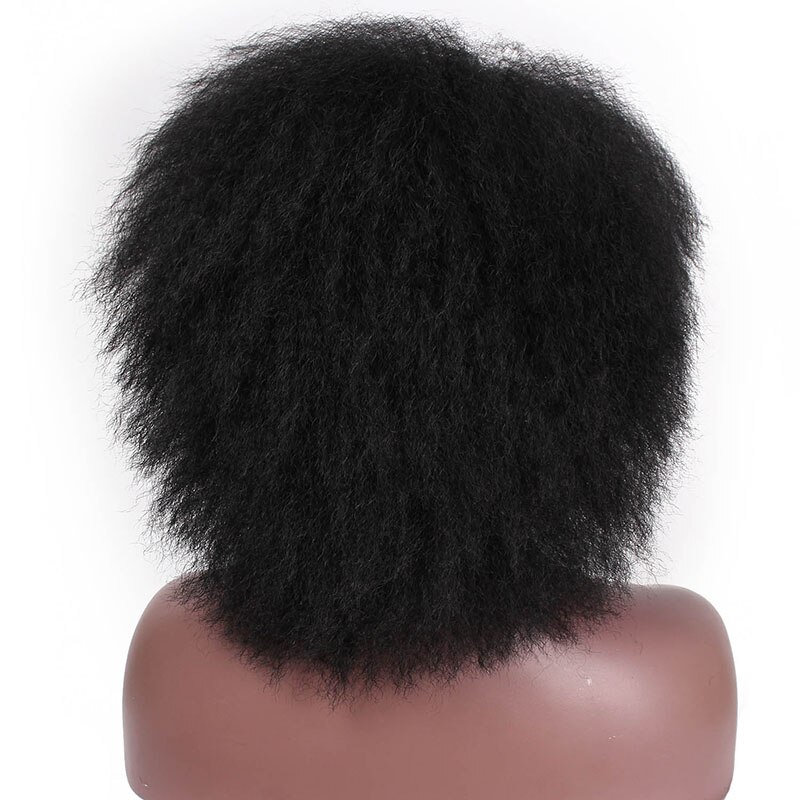 ICH der eine perücke 6 Zoll Kurze Braun Schwarz afro Lockige Perücke Flauschigen Perücken Synthetische Haar für Schwarz/Weiß frauen Natürlich Aussehende: 1B