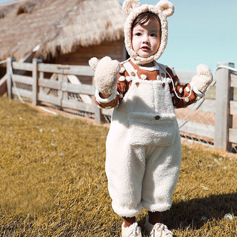 Kinderen Winter Warm Overalls Meisjes & Jongens Winter Dikke Broek Pluche Kids Overalls Voor Meisjes 1-4 Jaar Kinderen jumpsuit