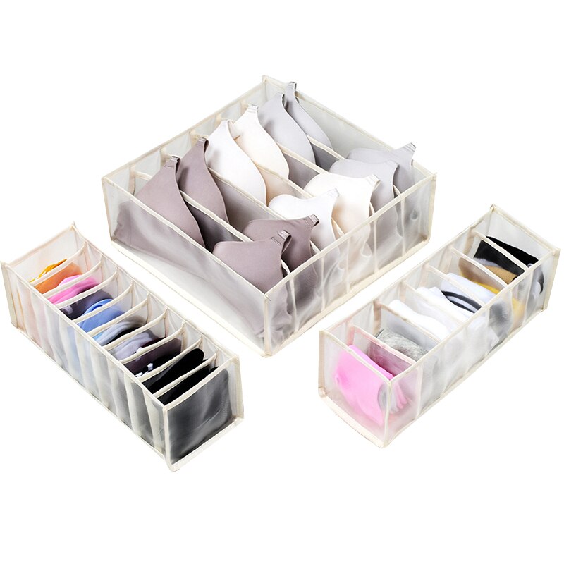 Ondergoed Opbergdoos Met Compartimenten Sokken Bra Underpants Organizer Drawers Divider Opbergdoos Kast Lade Divider: beige-6-7-11