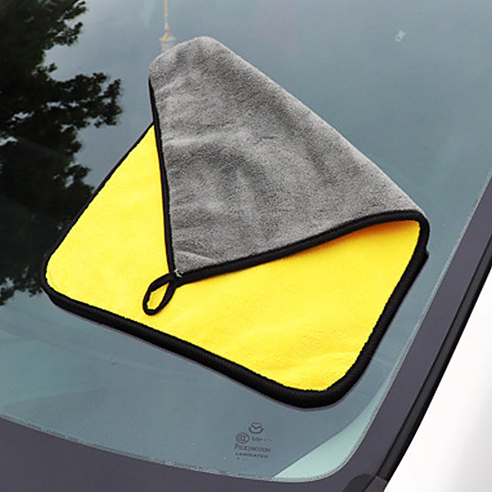 Geel-Grijs Auto Coral Fleece Wasstraat Handdoeken Water-Absorberende Gewatteerde Auto Doekjes Schoon En Microfiber Nano-wol Handdoeken 30*30Cm