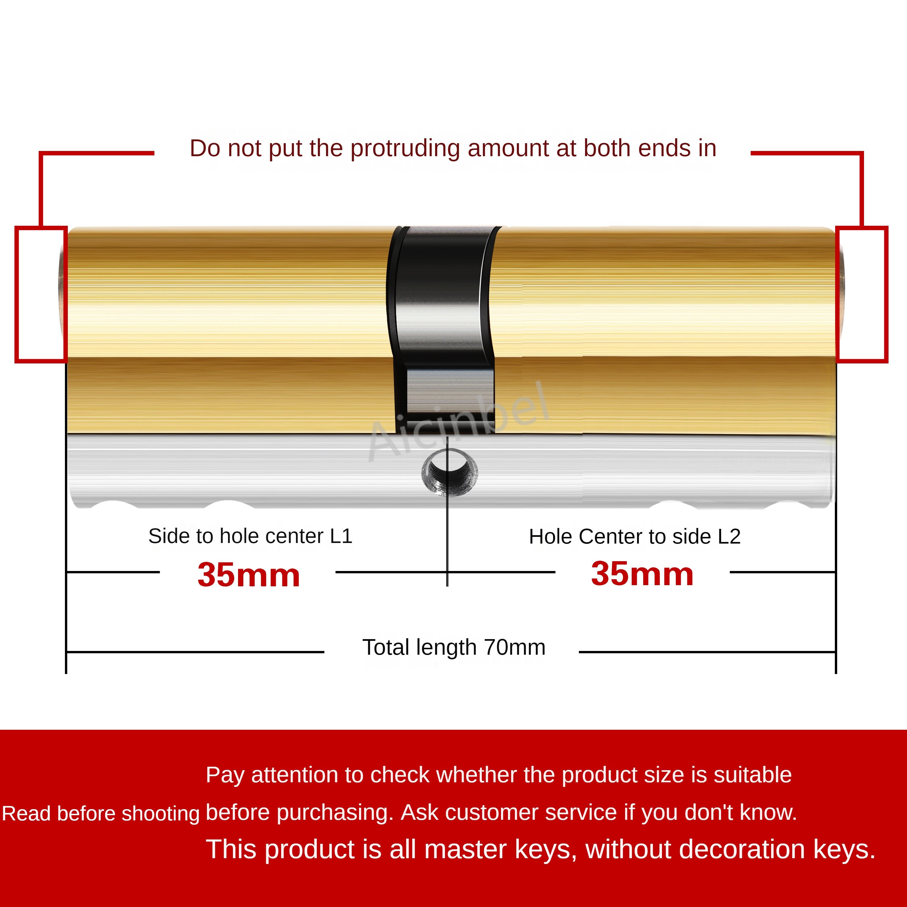 Slotcilinder Europese Standaard 65-115Mm Slotcilinders Buitendeursloten, Deurslotcilinder 8 Hoofdsleutels Super C Klasse Slot: Grijsachtig Bruin