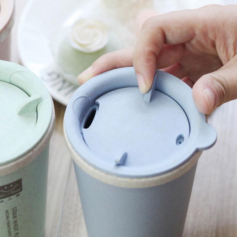 Tasse à café en paille à Double paroi 280ML, isolant en Fiber de blé, tasse de voyage étanche