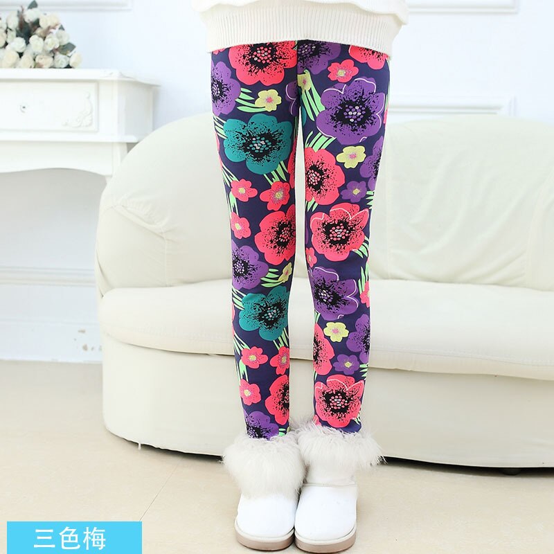 Leggings con estampado Floral para niños y niñas, pantalones pitillo cálidos para Primavera, invierno,: A-Flower
