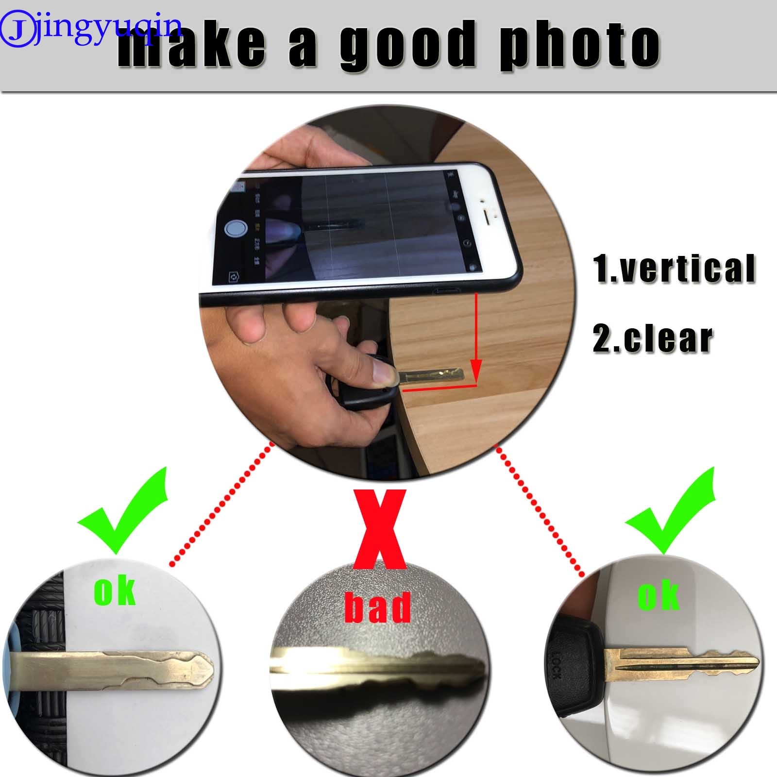 jingyuqin Car Key Blade Cutting Service CNC Cutting Copy Blank Key Please Contact Us To Provide Picture Before Order.