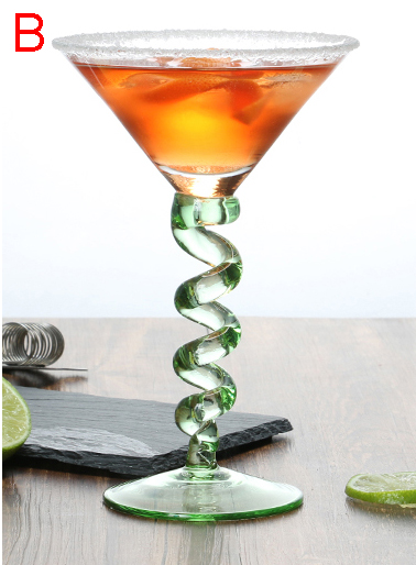 Color Cocktail Glass cup Bend Buttons Spring Glasses High Color Stained Glass Cocktails Champagne Cups: B