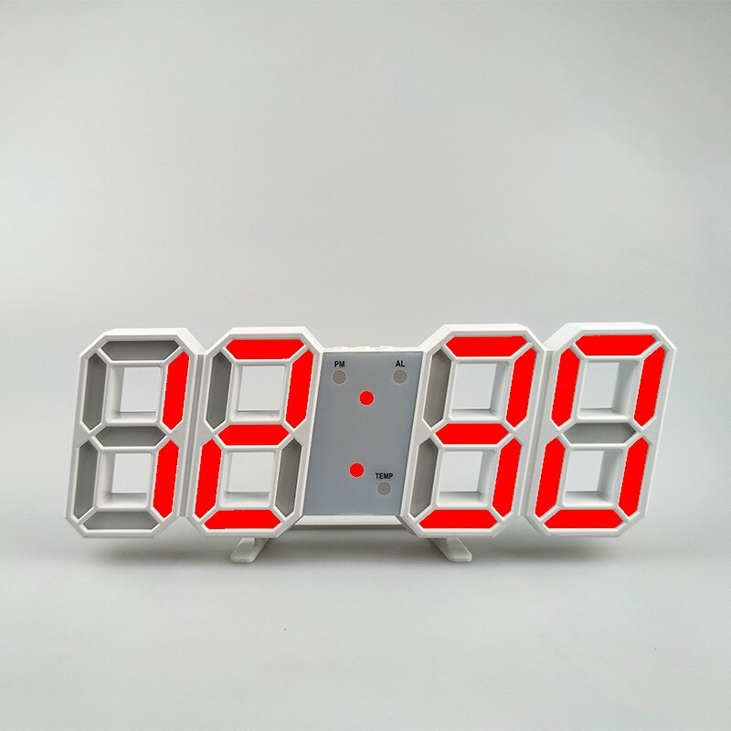 8 w kształcie USB tablica cyfrowa zegary zegar ścienny wyświetlacz czasu doprowadziło kreatywne zegarki 24 i 12-godzinny alarm z wyświetlaczem drzemki dekoracji domu: czerwony A