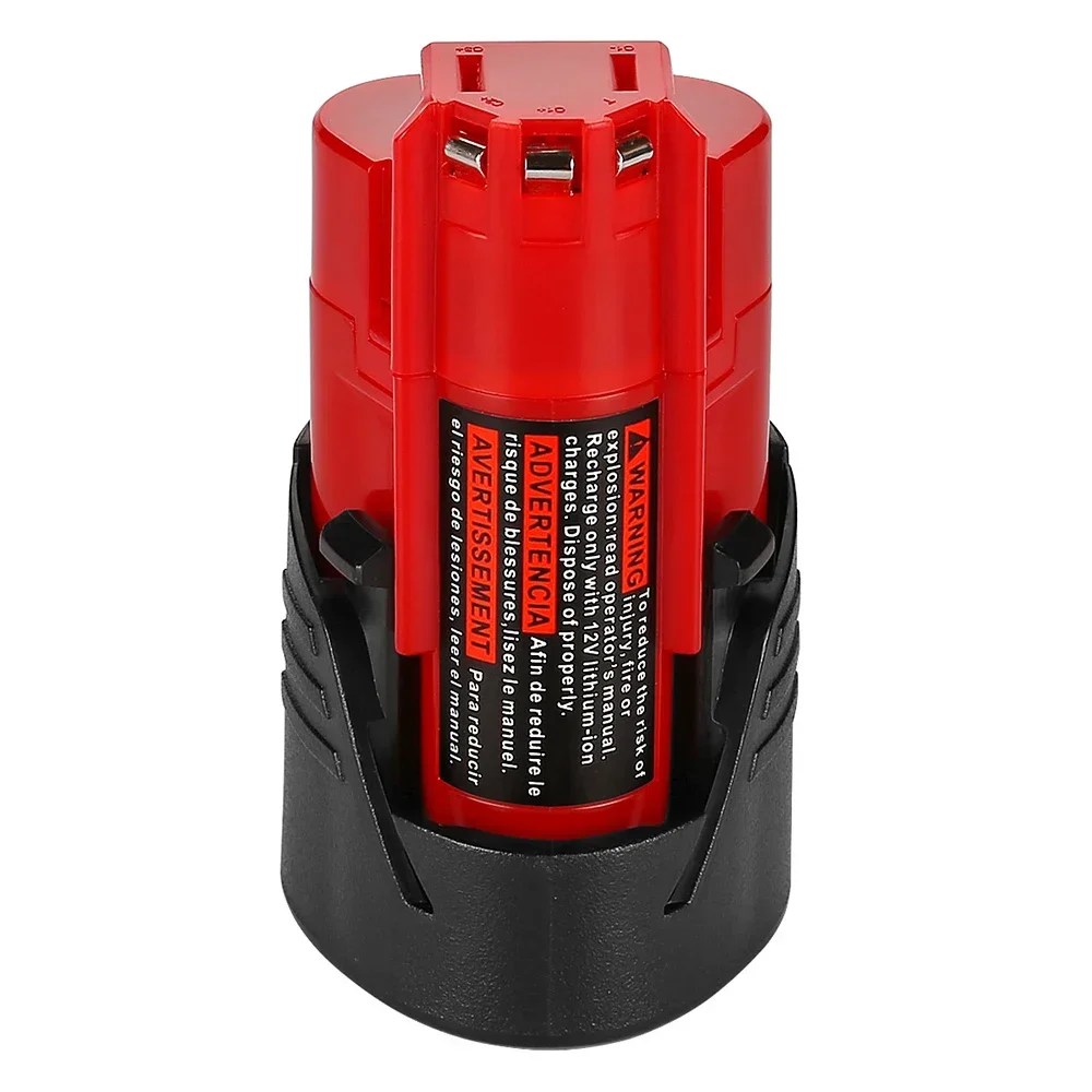 Batería Milwaukee de 12 V, 12,8 Ah, compatible con Milwaukee M12 XC 48-11-2410 48-11-2420 48-11-2411, batería de herramientas inalámbricas de 12 voltios