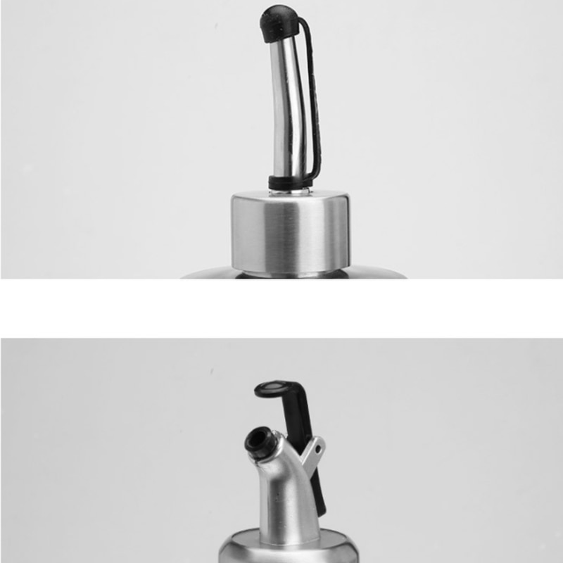 Praktische Rvs Olie Fles Lekvrij Azijn Sojasaus Fles Stofdicht Olieman Keuken Kruiden Sap Container