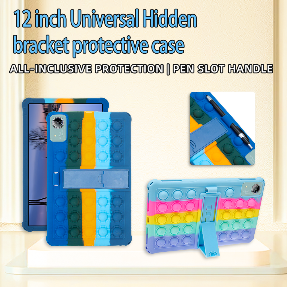 Para Teclast T60 Plus T60AI funda para tableta de 12 pulgadas funda con soporte Ajustable funda de silicona suave con burbujas