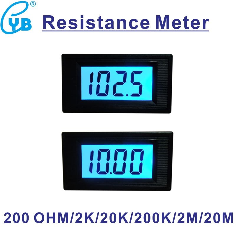 YB5135DR LCD Digital ohmmeter Resistance Meter OHM Meter Impedance Meter resistor Tester 0-200 OHM 2K 20K 200K 2M 20M ohmmetro