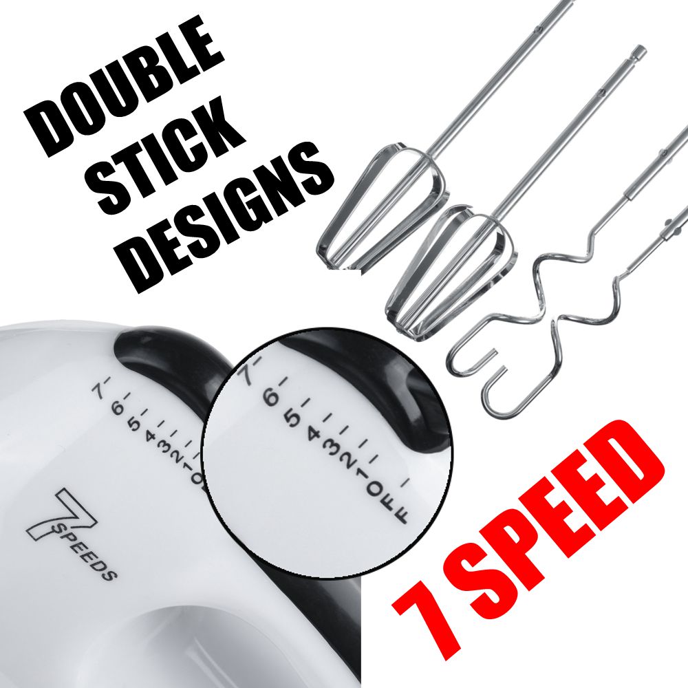 120W 1.7L 7 Speed Electric Food Mixer Table Stand Cake Dough Mixer Handheld Egg Beater Blender Baking Whipping Cream Machine