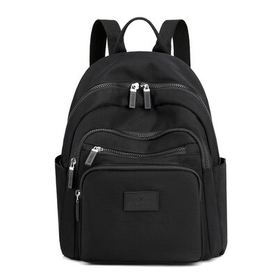 Zaini da donna multistrato di moda borsa per libri leggera per studenti zaino da viaggio in Nylon impermeabile zaino per scuola per ragazza adolescente: Black