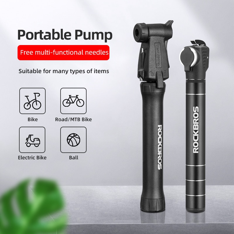 Rockbros mini fietspompen draagbare mtb fiets aluminiumlegering fietspomp geschikt voor presta & schrader ventiel fietsaccessoires