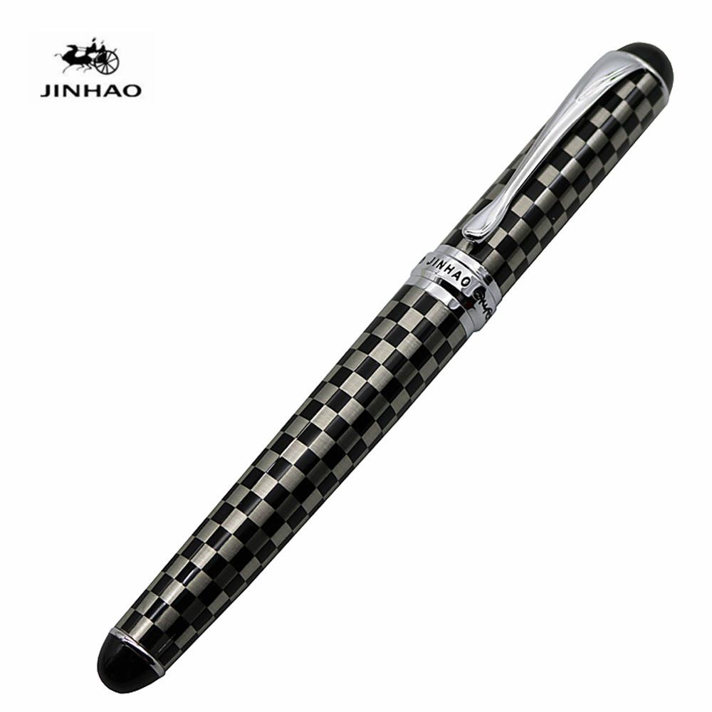 Jinhao X750-pluma estilográfica de Iraurita, suministros escolares de oficina, para estudiantes, varios colores: Black and white grid