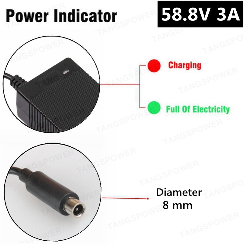 150W 58.8V 3A Charger For 14S 52V Lithium Battery Pack For 58.8V3A Li-ion Battery Charger Strong With Cooling Fan: Pink / UK